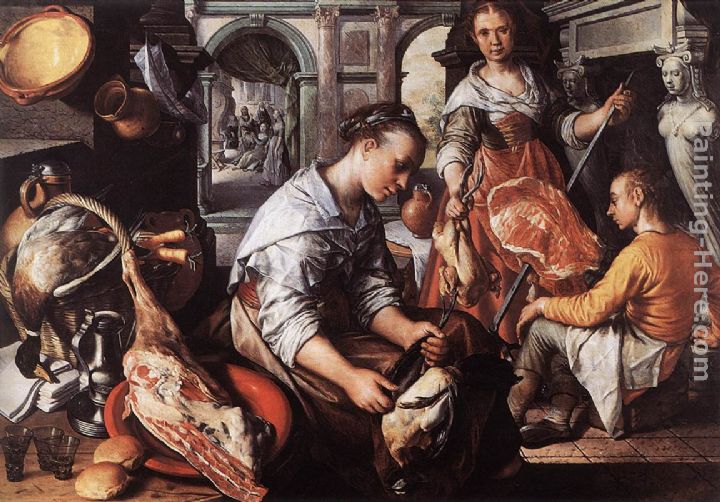 Christ in the House of Martha and Mary painting - Joachim Beuckelaer Christ in the House of Martha and Mary art painting